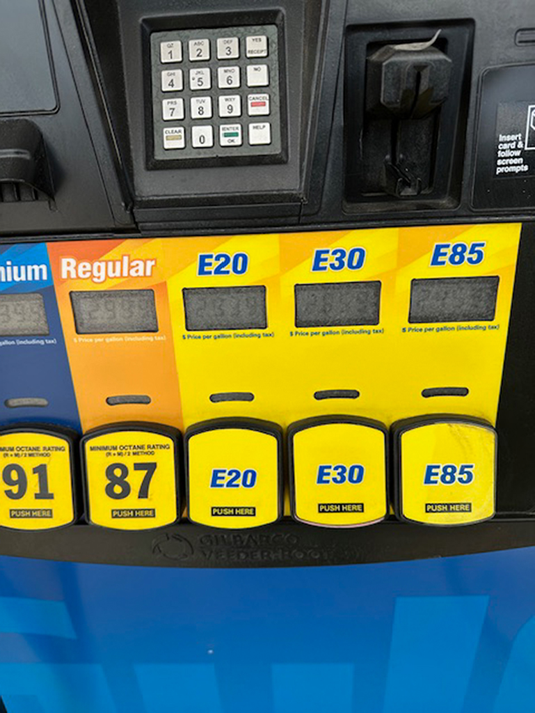 Ethanol pumps.